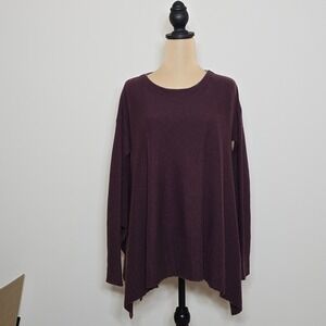 LOMA 100% Cashmere Asymmetrical Oversized Sweater – Plum Wine – Size XS/S